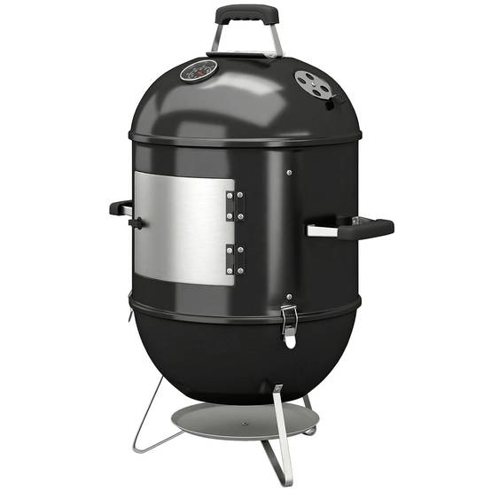 Fumoir 3 en 1 avec 3 Grilles de Cuisson, Thermomètre Intégré, Ventilation Réglable, 62,5x47,5x91cm, Noir - Image 2