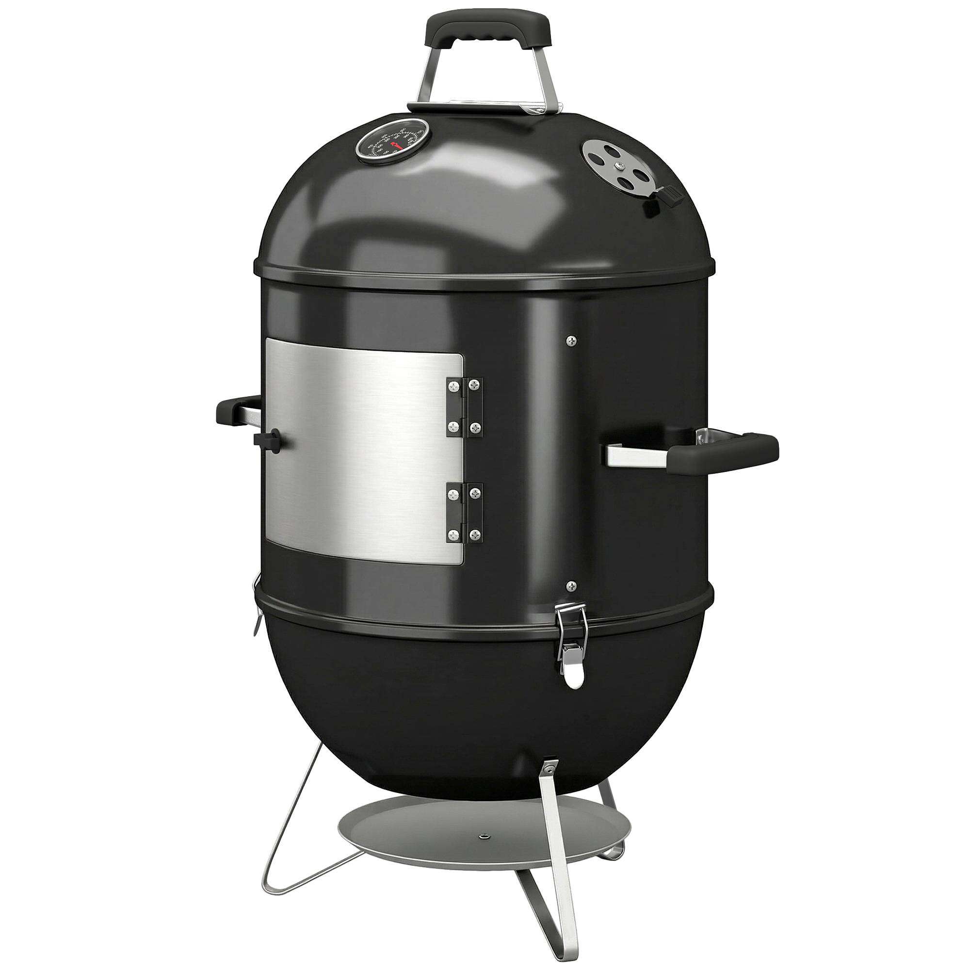 Fumoir 3 en 1 avec 3 Grilles de Cuisson, Thermomètre Intégré, Ventilation Réglable, 62,5x47,5x91cm, Noir - Image 2