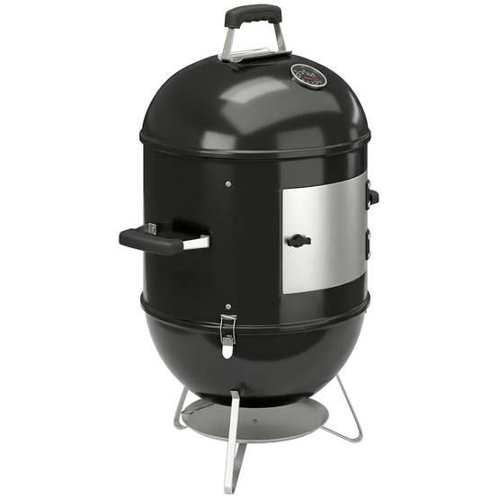 Fumoir 3 en 1 avec 3 Grilles de Cuisson, Thermomètre Intégré, Ventilation Réglable, 62,5x47,5x91cm, Noir - Image 1
