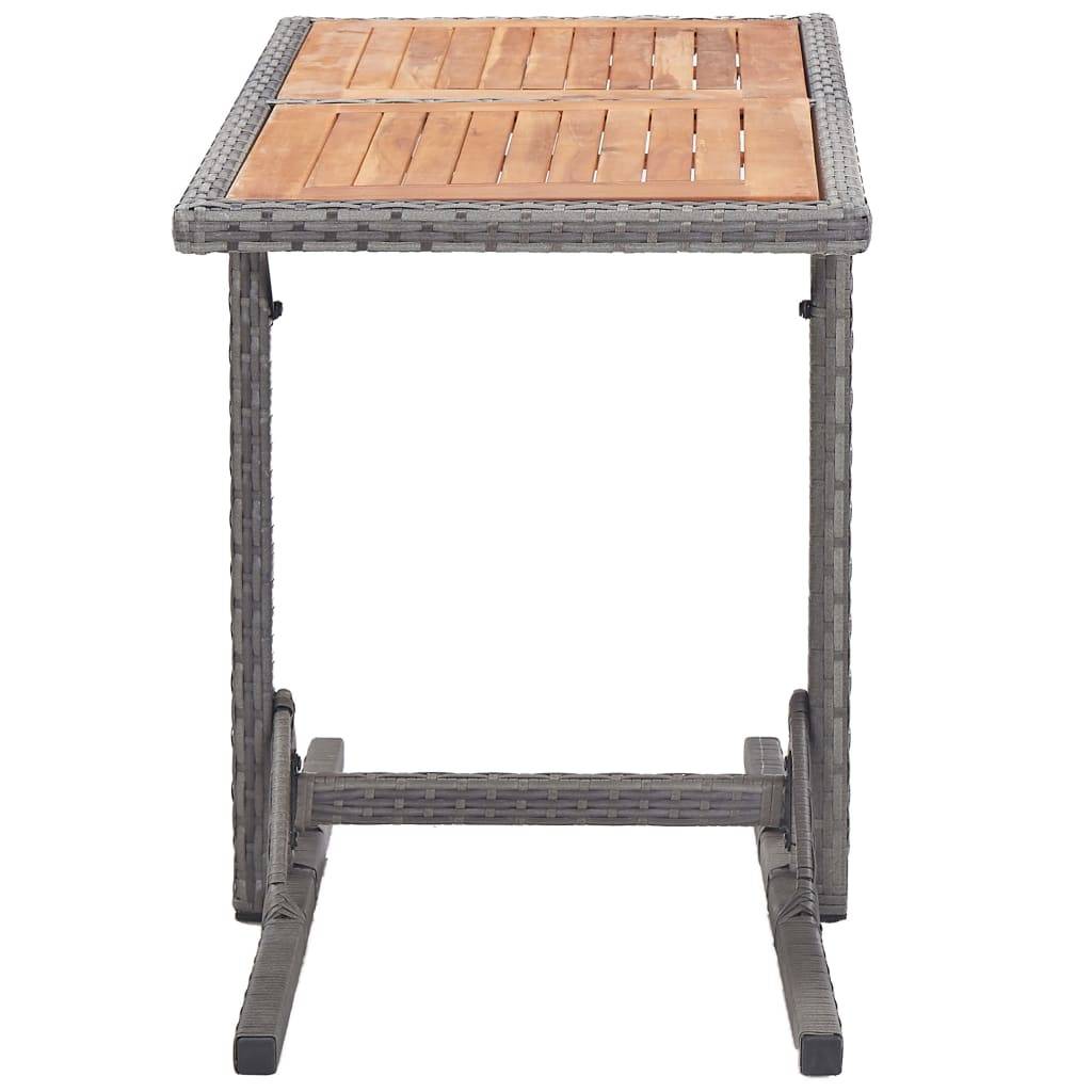 ComfortXL - Table de Jardin Anthracite Bi-Matière, Résine Tressée et Plateau en Bois d'Acacia, 110x53 cm – ComfortXL Outdoor Living - Image 3