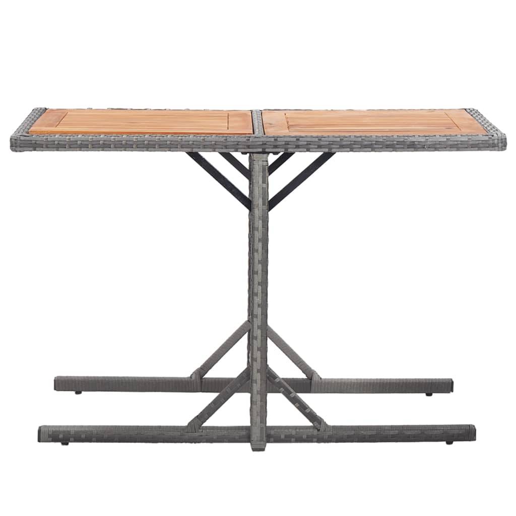 ComfortXL - Table de Jardin Anthracite Bi-Matière, Résine Tressée et Plateau en Bois d'Acacia, 110x53 cm – ComfortXL Outdoor Living - Image 2