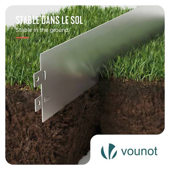 Vounot - Lot de 15 Bordure de jardin en métal galvanisé flexible 100x13cm - clôture gazon antirouille 15m - VOUNOT® - Image 6