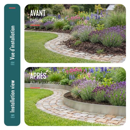 Vounot - Lot de 15 Bordure de jardin en métal galvanisé flexible 100x13cm - clôture gazon antirouille 15m - VOUNOT® - Image 7