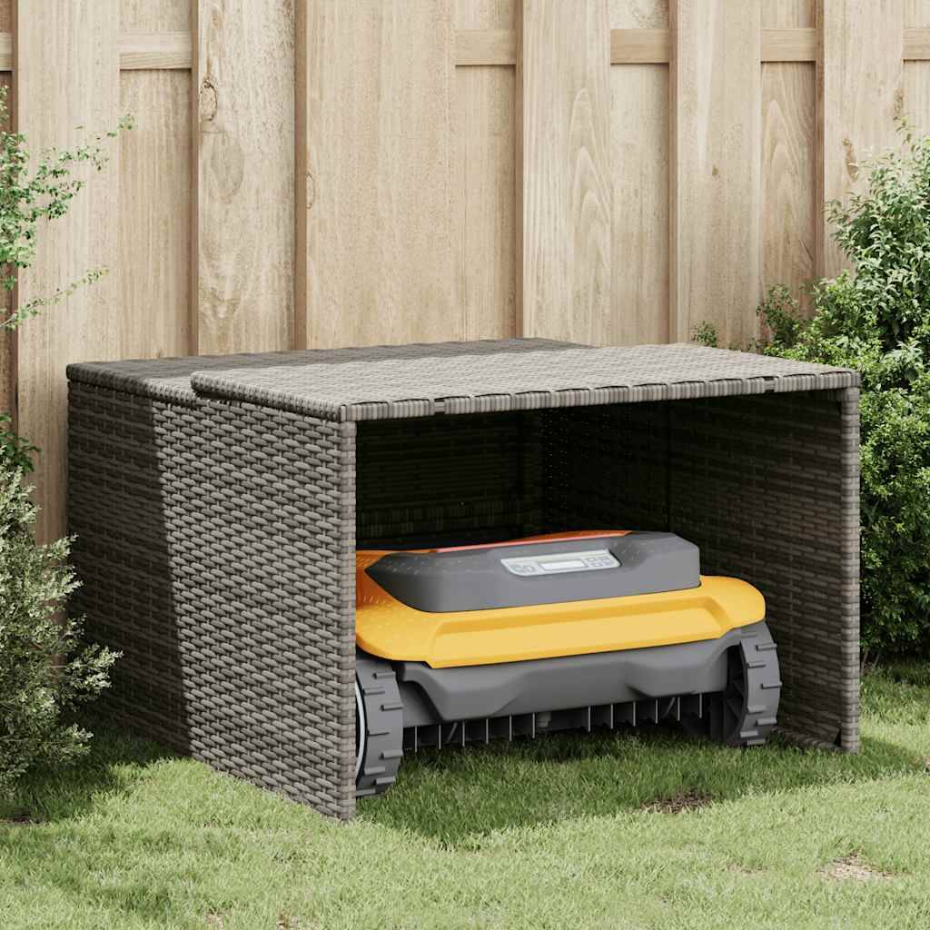 PANGIVO - Garage pour robot tondeuse résine tressée et acier gris 90 x 86 x 57 cm - PANGIVO - Image 3