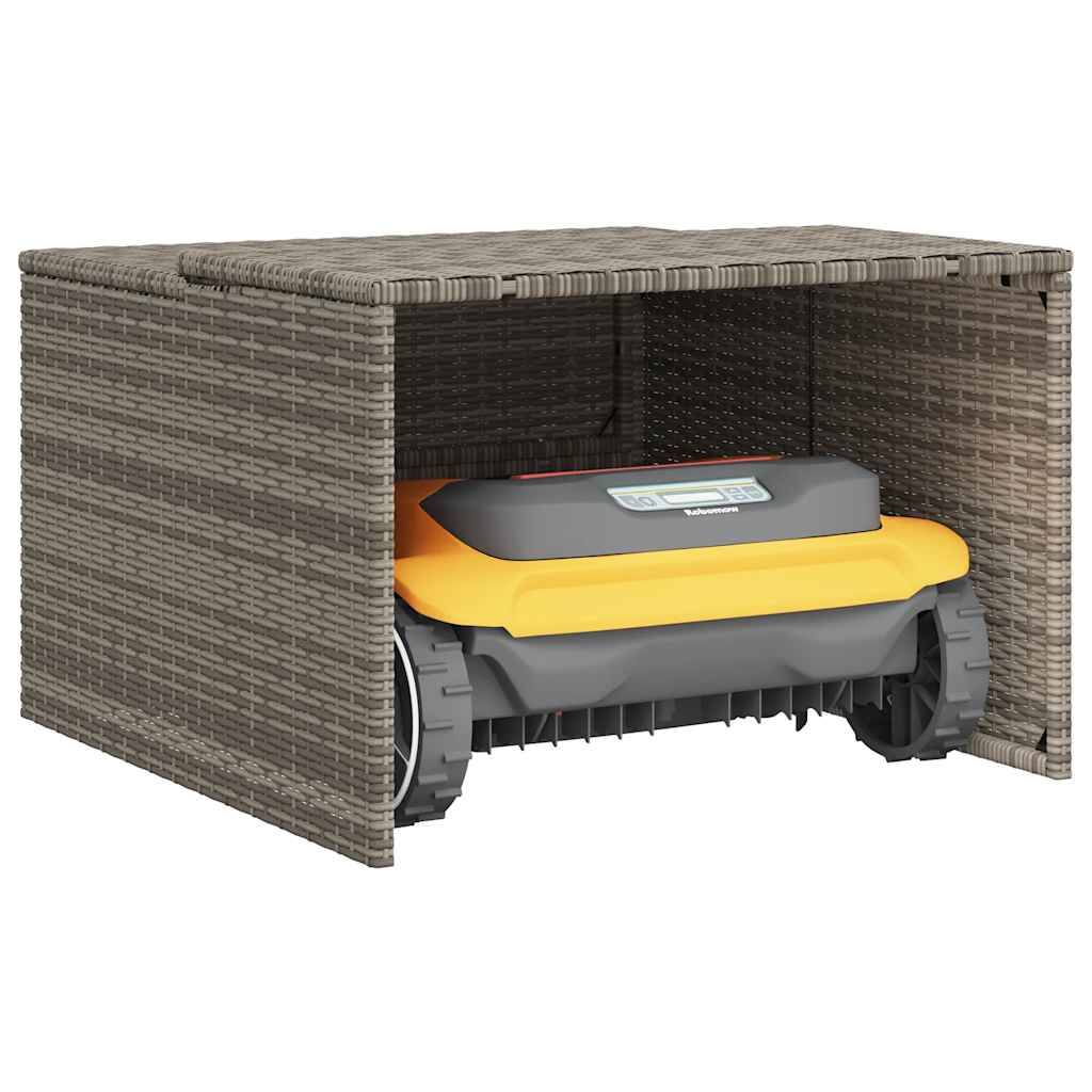 PANGIVO - Garage pour robot tondeuse résine tressée et acier gris 90 x 86 x 57 cm - PANGIVO - Image 5
