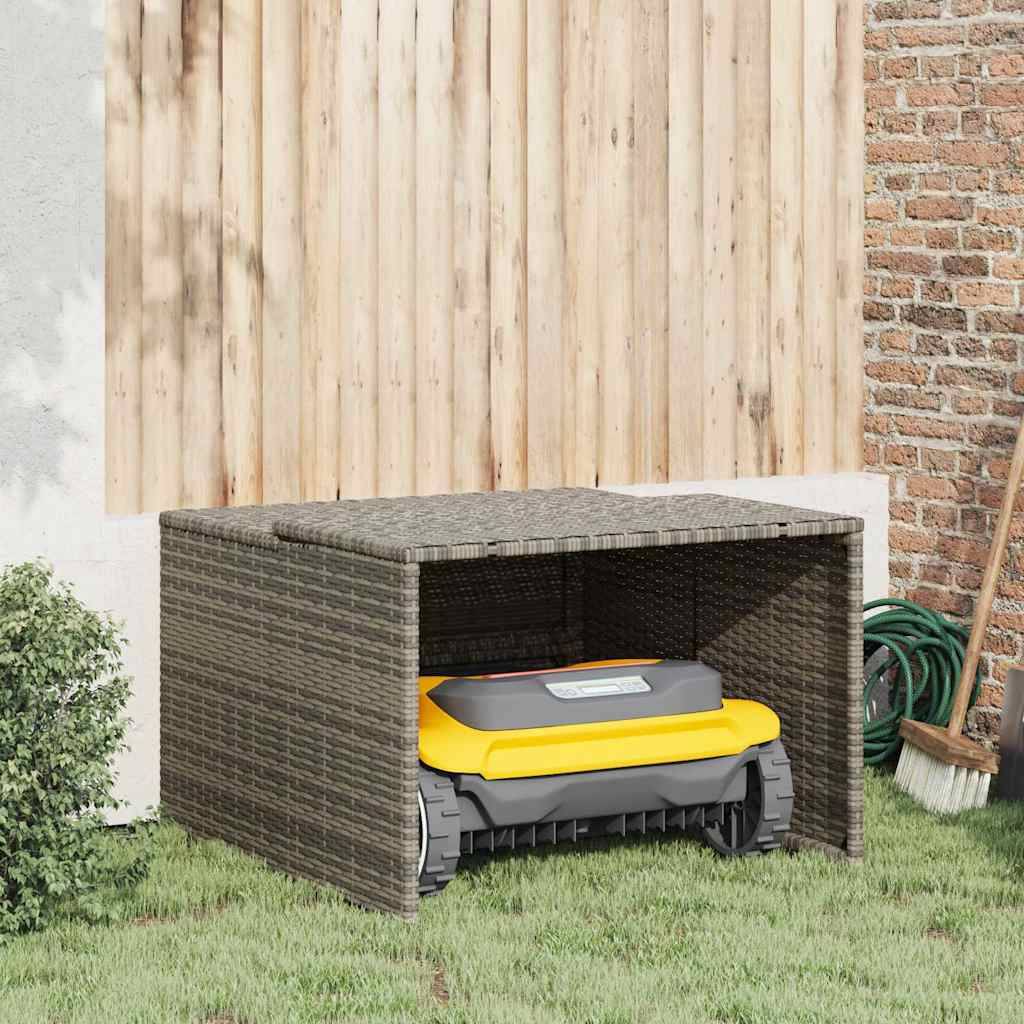 PANGIVO - Garage pour robot tondeuse résine tressée et acier gris 90 x 86 x 57 cm - PANGIVO - Image 1