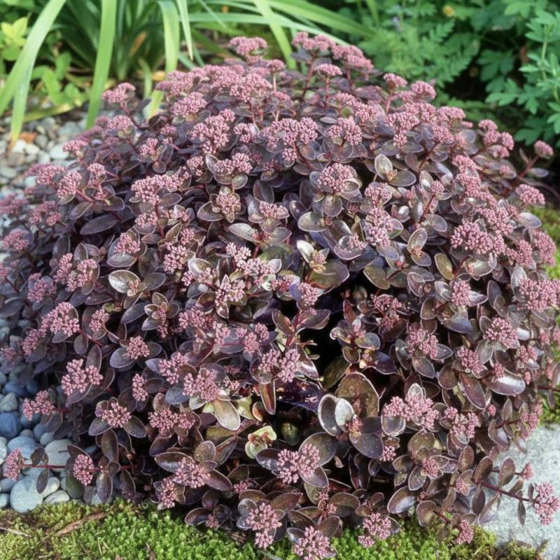 Orpin reprise Munstead Dark Red, Sedum à fleurs Rose/Rouge - feuillage Caduc - Godet - 5/20 cm - Imagen 1