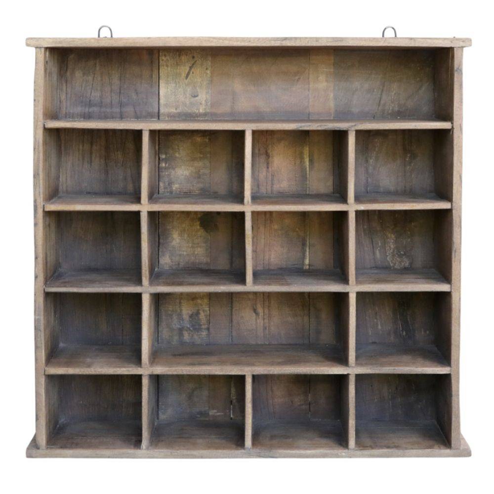 Chemin De Campagne - Etagère 15 casiers en bois recyclé marron 88 x 20 x 85 cm Chemin de campagne - Imagen 1