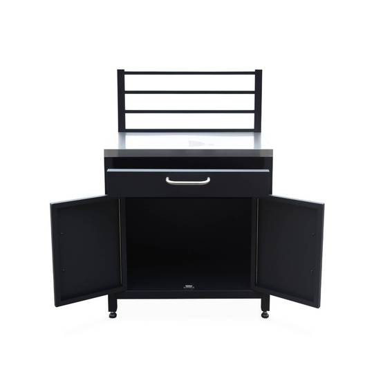 sweeek - Meuble de cuisine extérieure en acier avec 1 tiroir et 2 portes et 1 grille de suspension L80 | sweeek - Image 6
