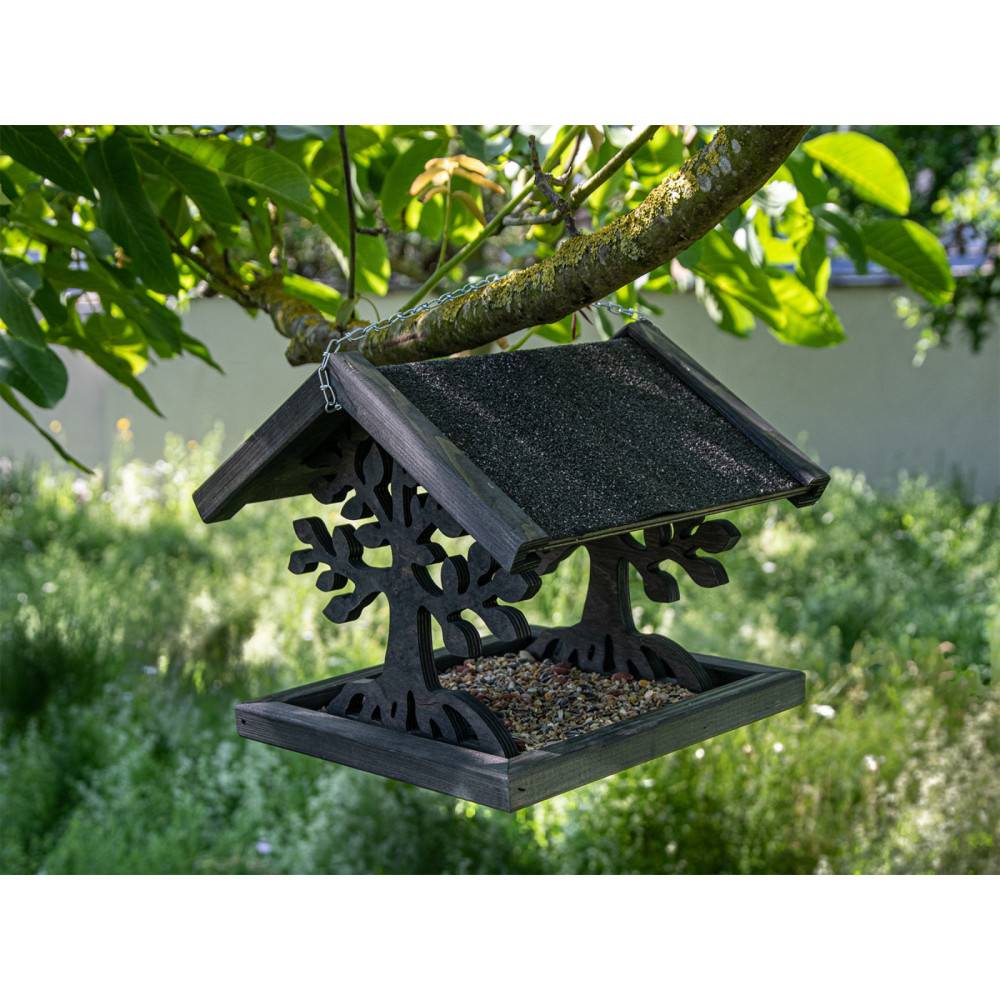 Vadigran - Mangeoire en bois pour oiseaux, MAGIC, Taille: 30 X 30 X 28 cm. - Imagen 4