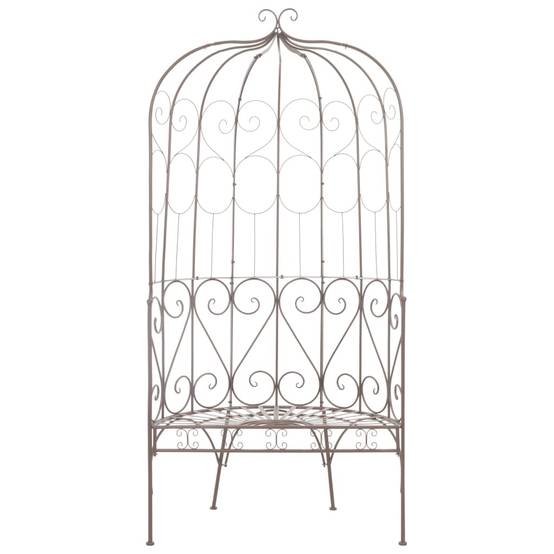 ComfortXL - Banc de cour fer forgé extérieur assise large décorative 95x54cm marron - ComfortXL Outdoor Living - Image 2