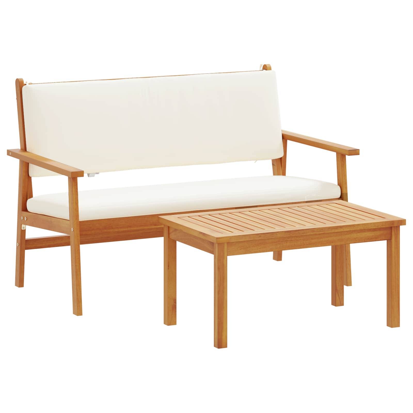 Vidaxl - Ensemble de canapé de jardin 2 pcs-Salons de jardin Blanc crème - Image 2