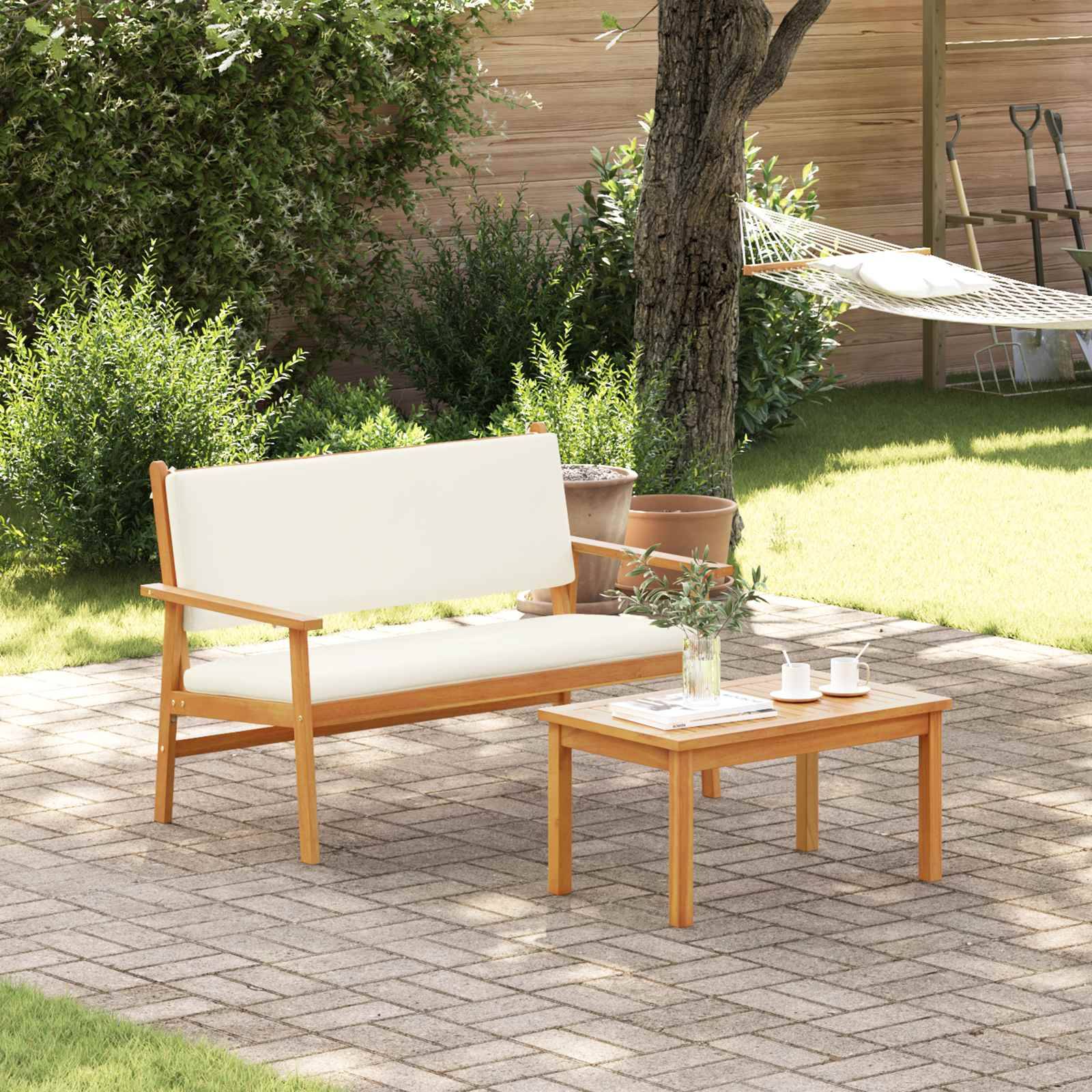 Vidaxl - Ensemble de canapé de jardin 2 pcs-Salons de jardin Blanc crème - Image 1