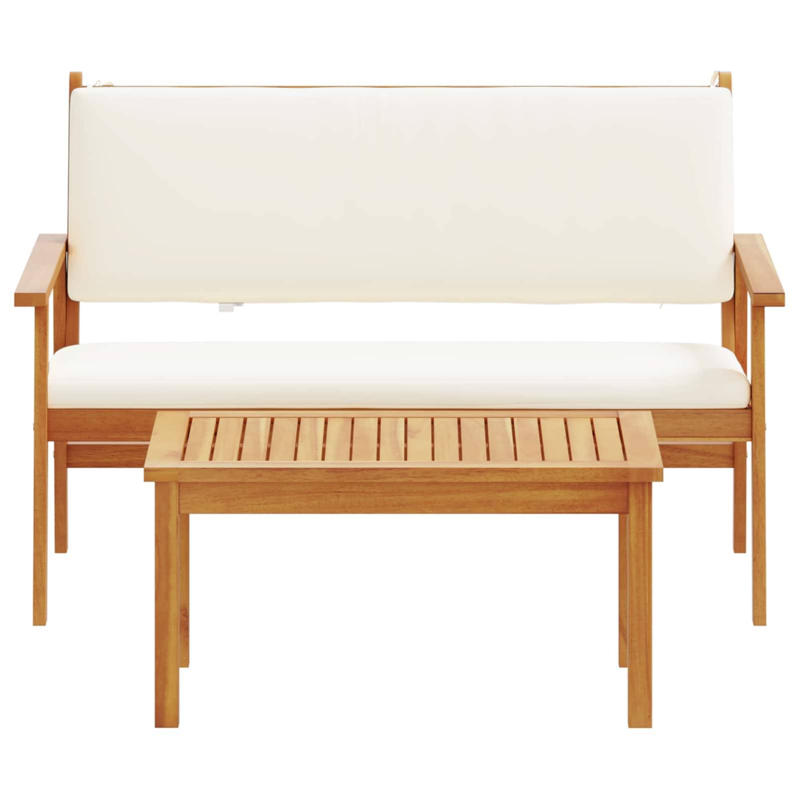 Vidaxl - Ensemble de canapé de jardin 2 pcs-Salons de jardin Blanc crème - Image 5