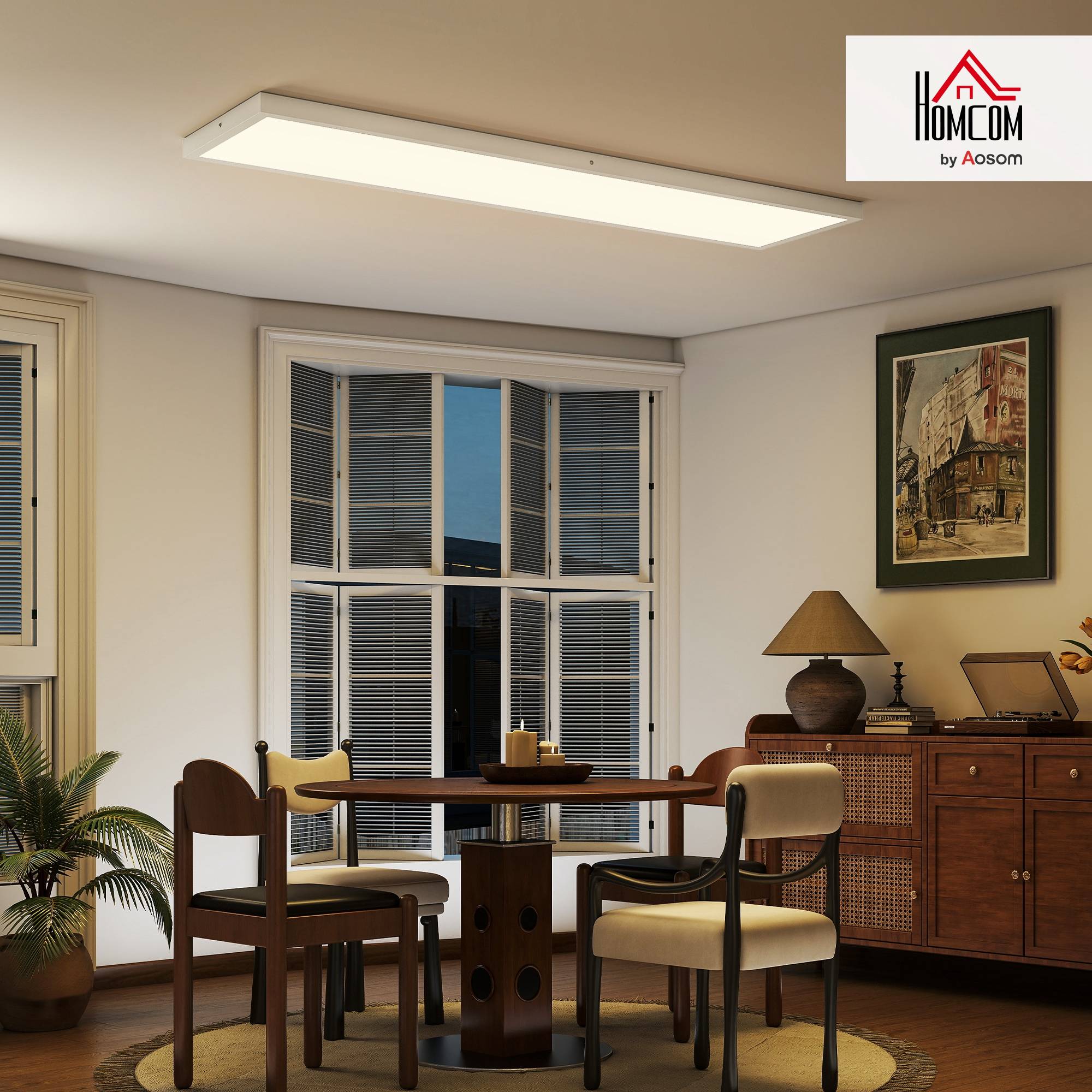 Sans Marque - Ensemble 4 plafonniers appliques murales température couleur réglable 3000K/4000K/6000K interrupteur DIP 120x30x3,7 cm blanc - Image 4