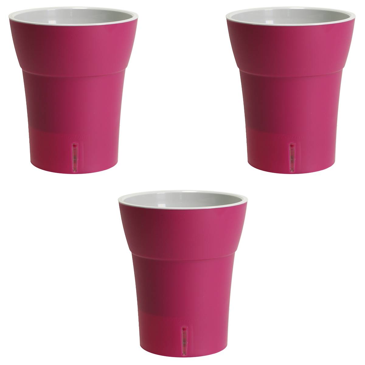 Gt Garden - Lot de 3 pots pour orchidées avec réserve d'eau - Dali-dea pourpre 2 litres - GT GARDEN - Imagen 1