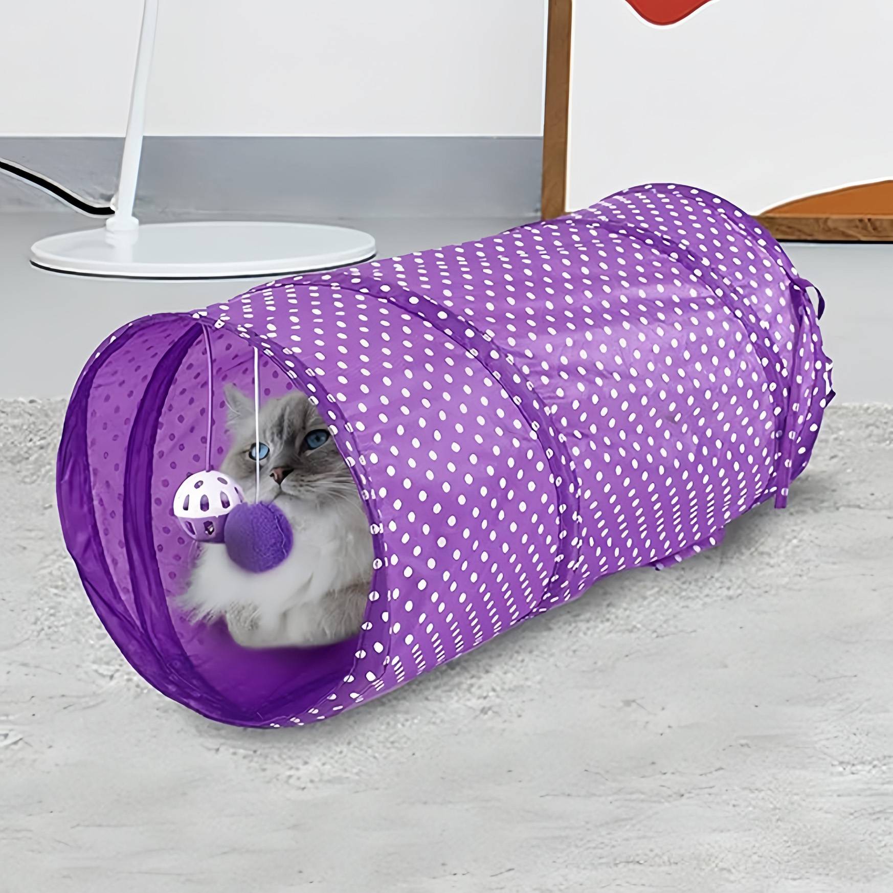 Tunnel Pliable pour Chats Chiots et Lapins Violet - DtopbuyAge - Image 4