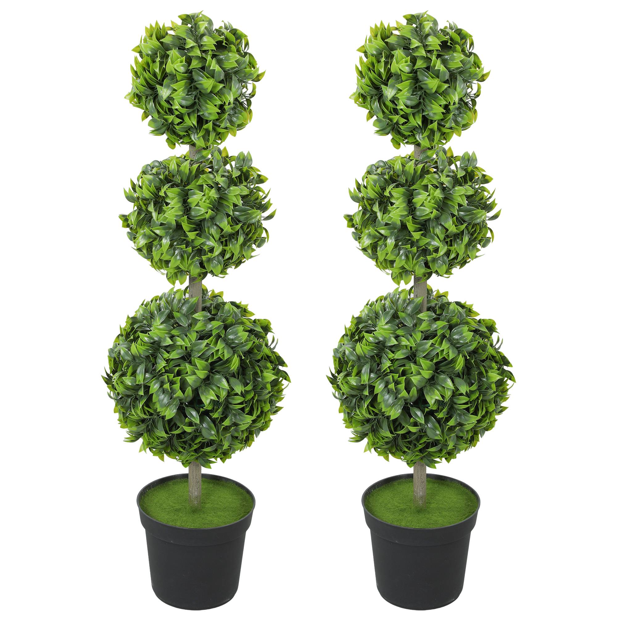 Plantes artificielles pot feuilles plastique terreau floqué vert - Image 2