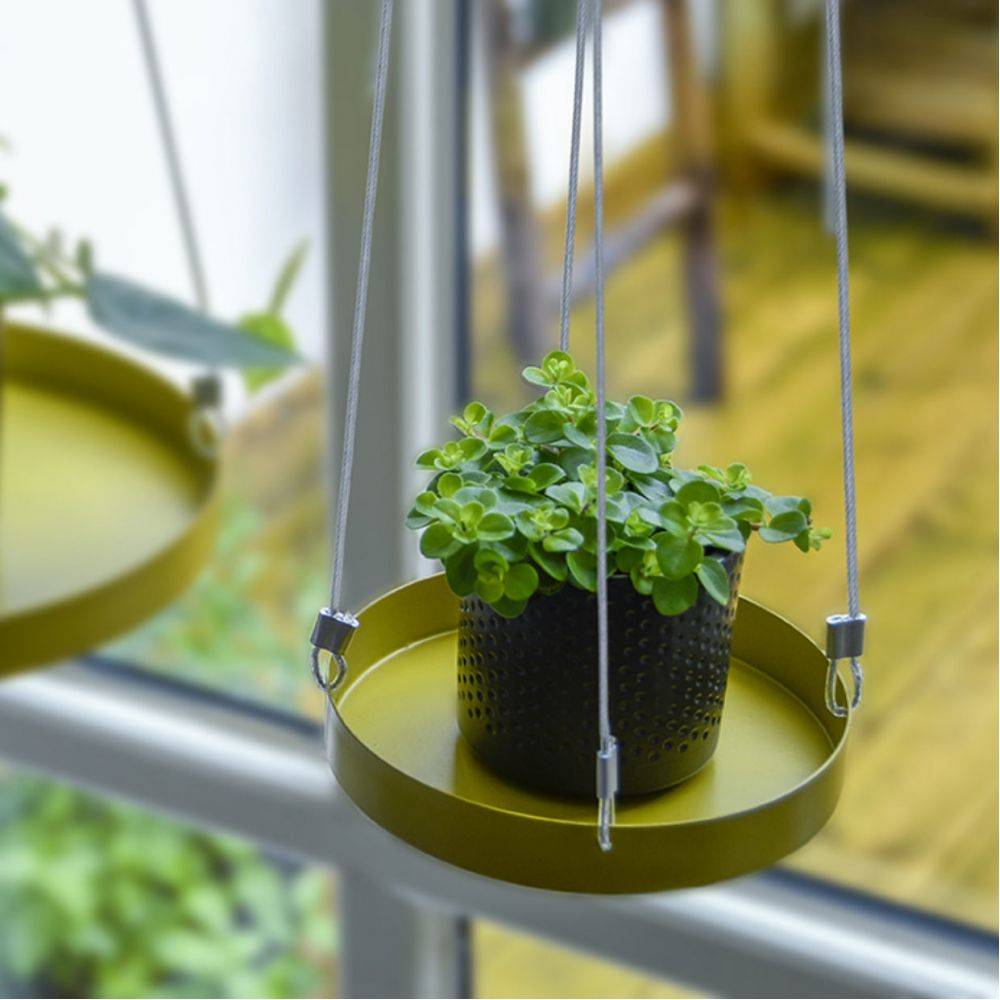 Esschert Design - Support à plantes rond à suspendre doré Diamètre de 14 cm Esschert's Garden - Imagen 3