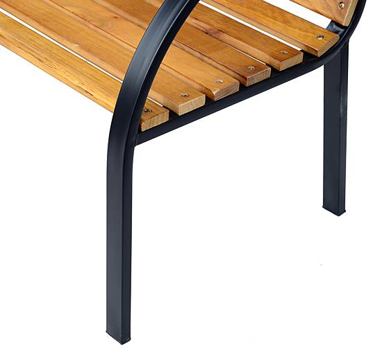 ComfortXL - Banc de jardin 2 places acier et pin naturel 122 x 60 x 83 cm balcon terrasse style industriel confortable - Image 7