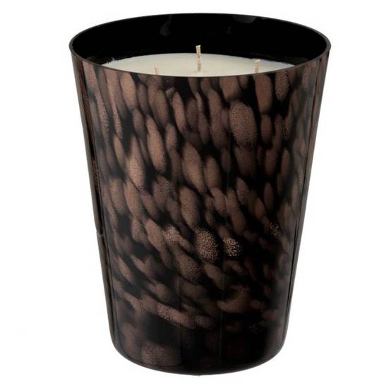 Bougie Parfumée "Bois de Santal" 20cm Noir & Or - Image 1