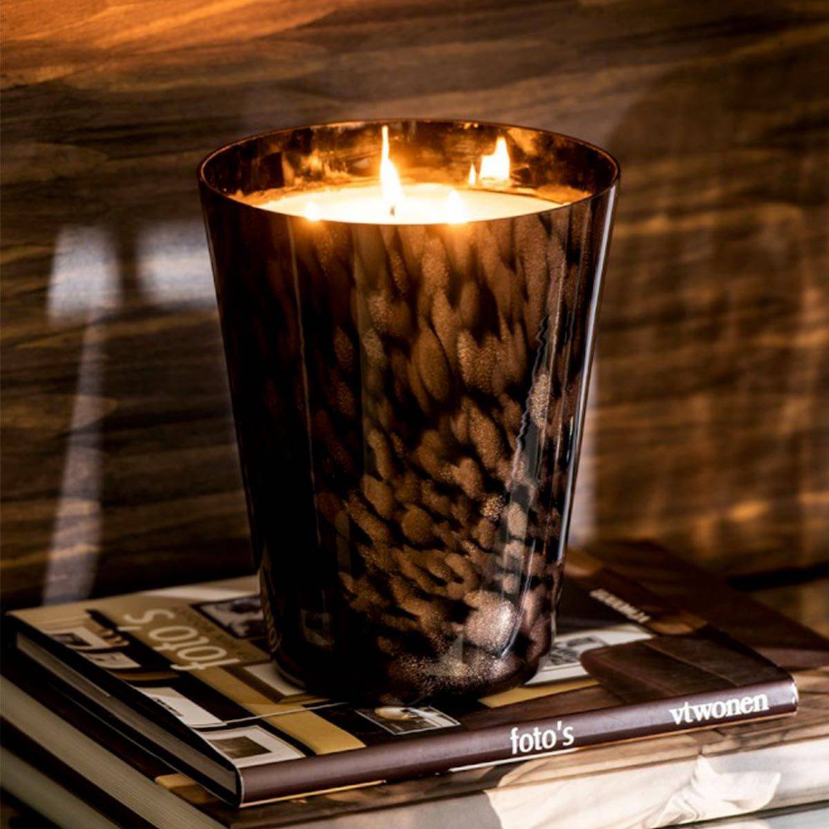 Bougie Parfumée "Bois de Santal" 20cm Noir & Or - Imagen 2