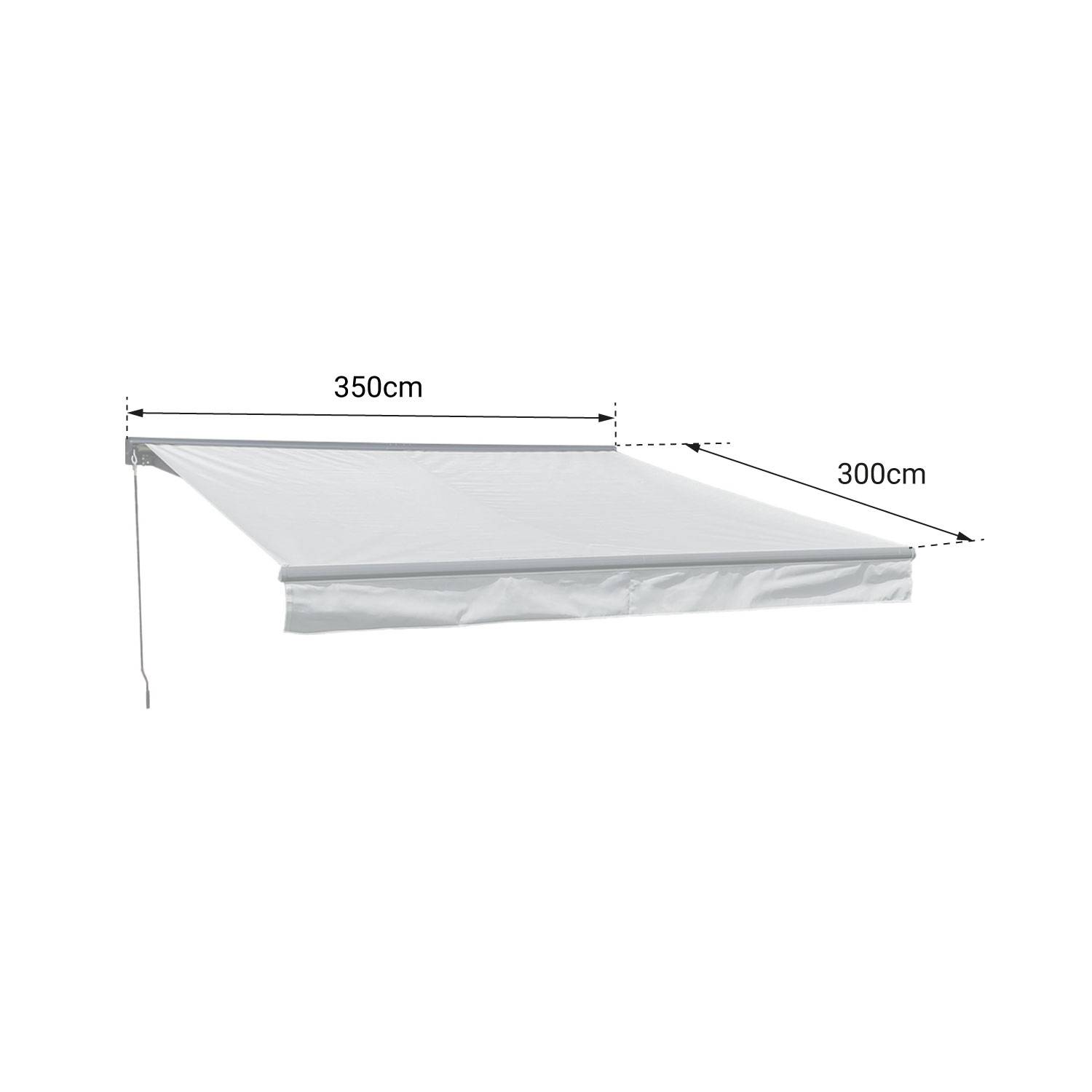 Happy Garden - Store banne SAULE 3,5 × 3m avec semi-coffre - Toile grise et structure grise - HAPPY GARDEN - Imagen 4