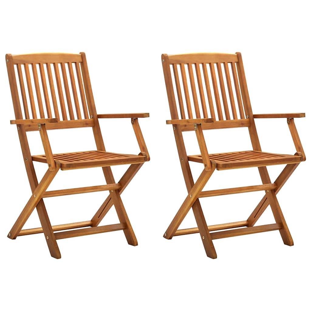 Vidaxl - Chaises pliantes 2 pièces en bois d'acacia massif vidaXL 46337 - Imagen 1