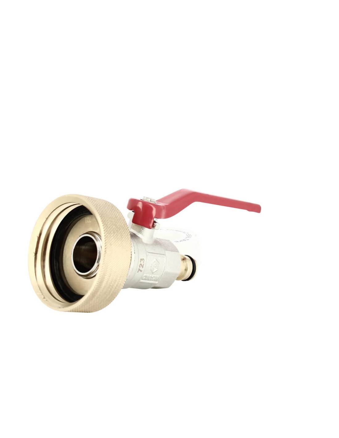 Raccord cuve S60X6 laiton - Vanne laiton + Embout rapide - Imagen 3