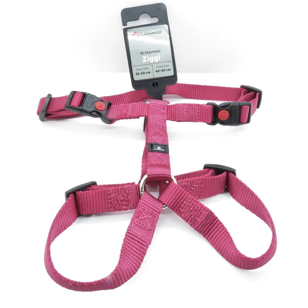 Harnais H Ziggi S/M  tour de cou 35 -50 cm 15 MM rouge cerise pour chien - Image 3