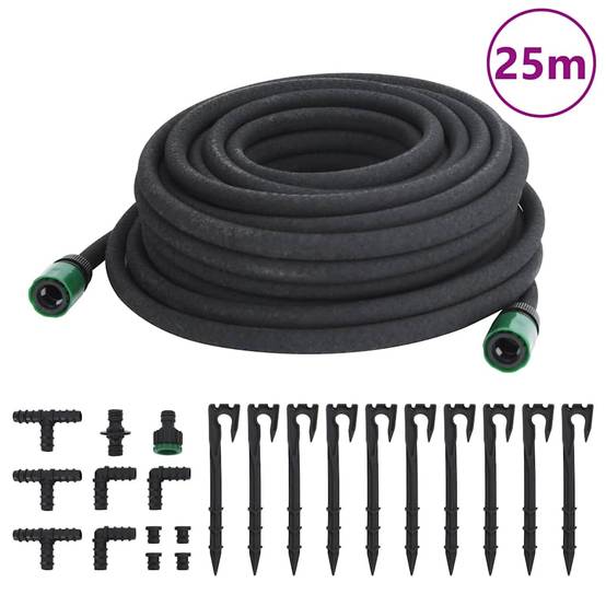 Vidaxl - Tuyau d'arrosage de jardin noir 0,6" 25 m caoutchouc vidaXL 155870 - Image 1