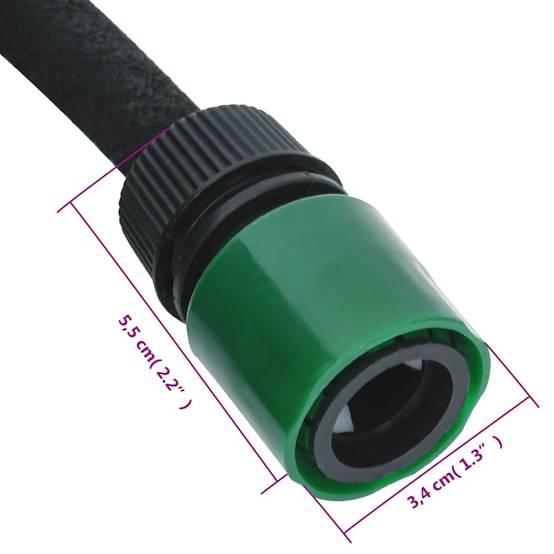 Vidaxl - Tuyau d'arrosage de jardin noir 0,6" 25 m caoutchouc vidaXL 155870 - Image 3