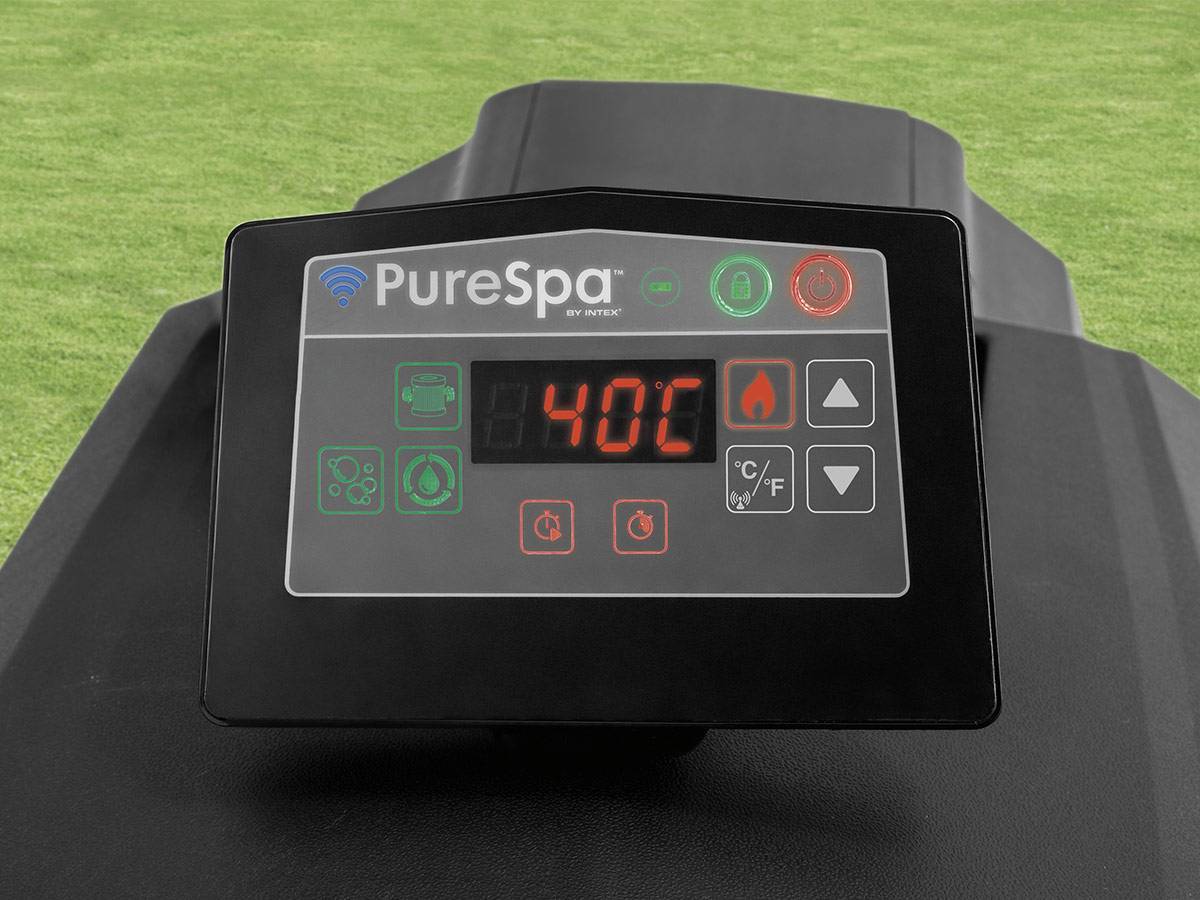 Kit spa gonflable Intex PureSpa Ardoise carré Bulles 6 places + Porte-verre - Imagen 3
