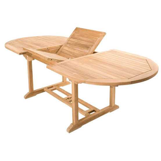 Salon de jardin Teck 10 places Table ovale 6 chaises 2 fauteuils KAJANG - Image 5