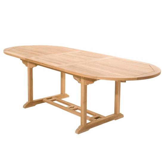 Salon de jardin Teck 10 places Table ovale 6 chaises 2 fauteuils KAJANG - Image 4