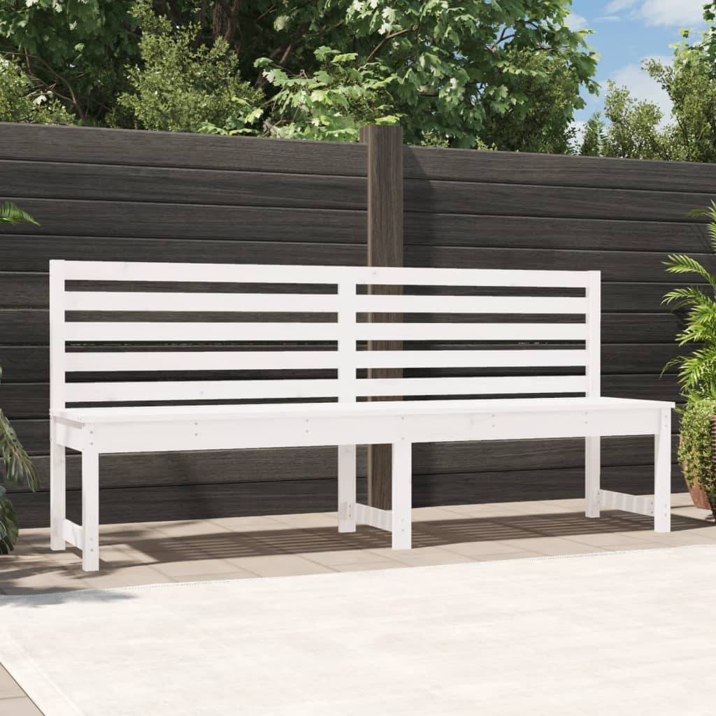 Maison Chic - Banc de jardin - Banc d'extérieur - Banquette blanc 201,5 cm bois massif de pin - Imagen 2