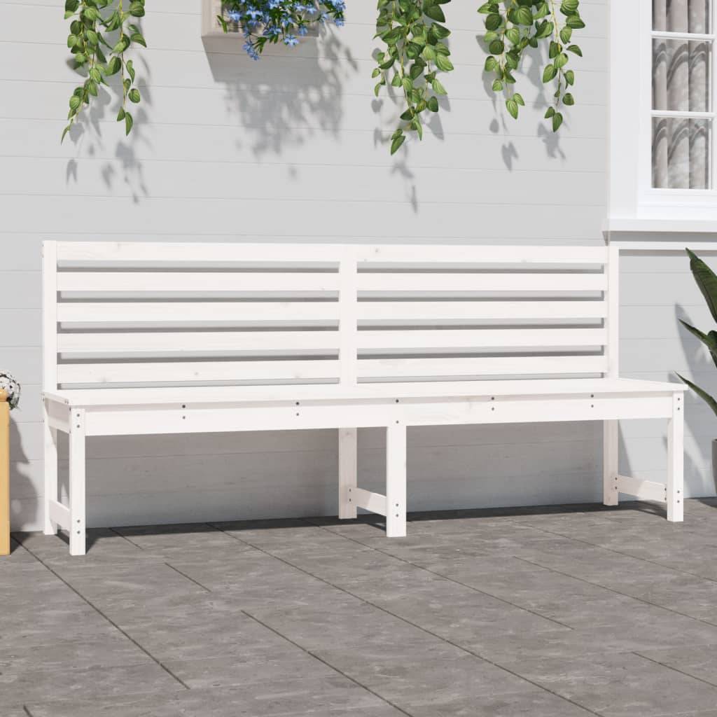 Maison Chic - Banc de jardin - Banc d'extérieur - Banquette blanc 201,5 cm bois massif de pin - Imagen 3