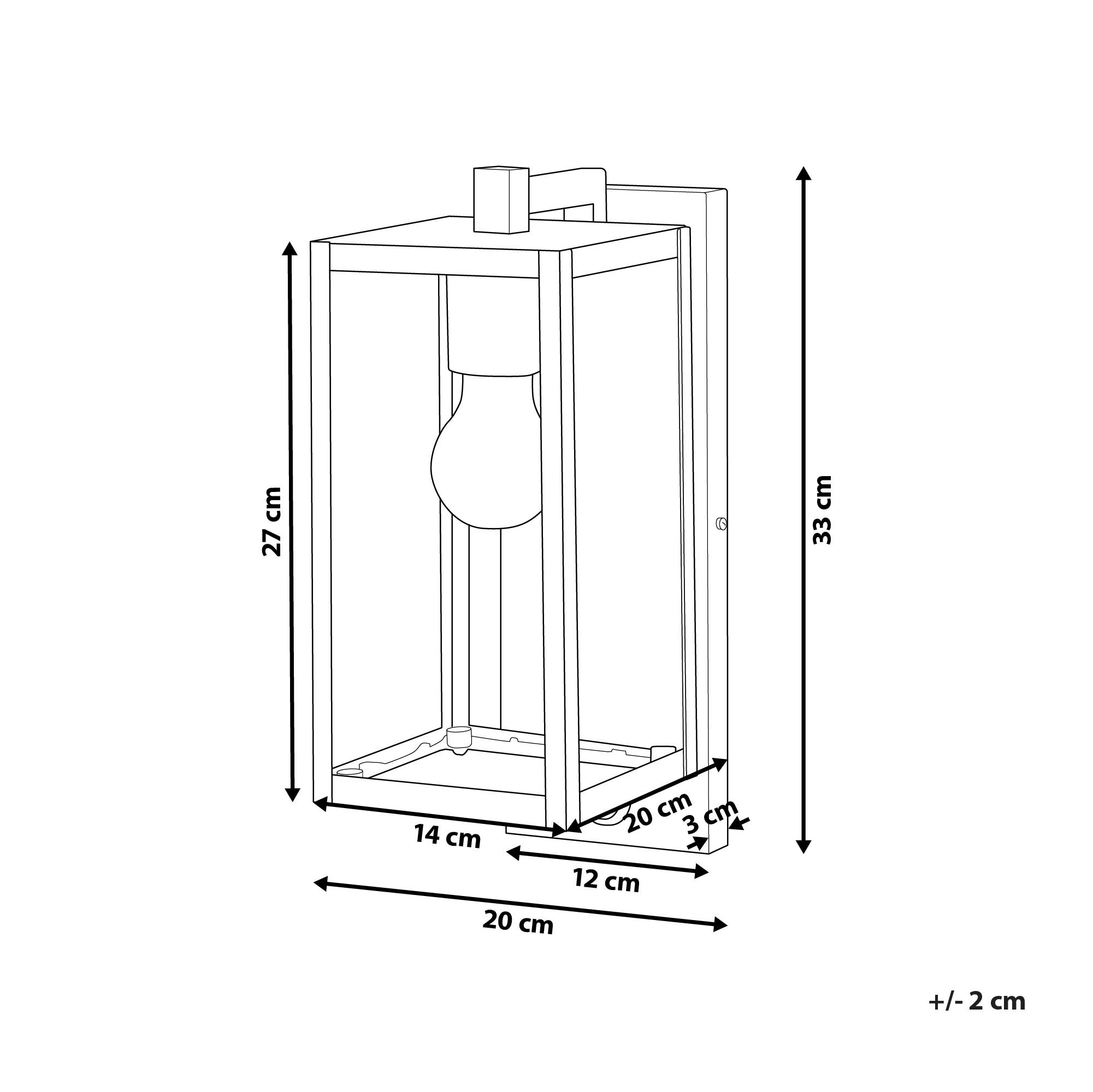Beliani - Lampe murale pour l'extérieur Métal Noir MEGGET - 20x20x33- Beliani - Imagen 3