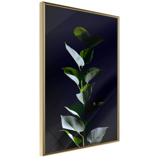Affiche Murale Encadrée "Floral Elegance" 21 x 30 cm Or