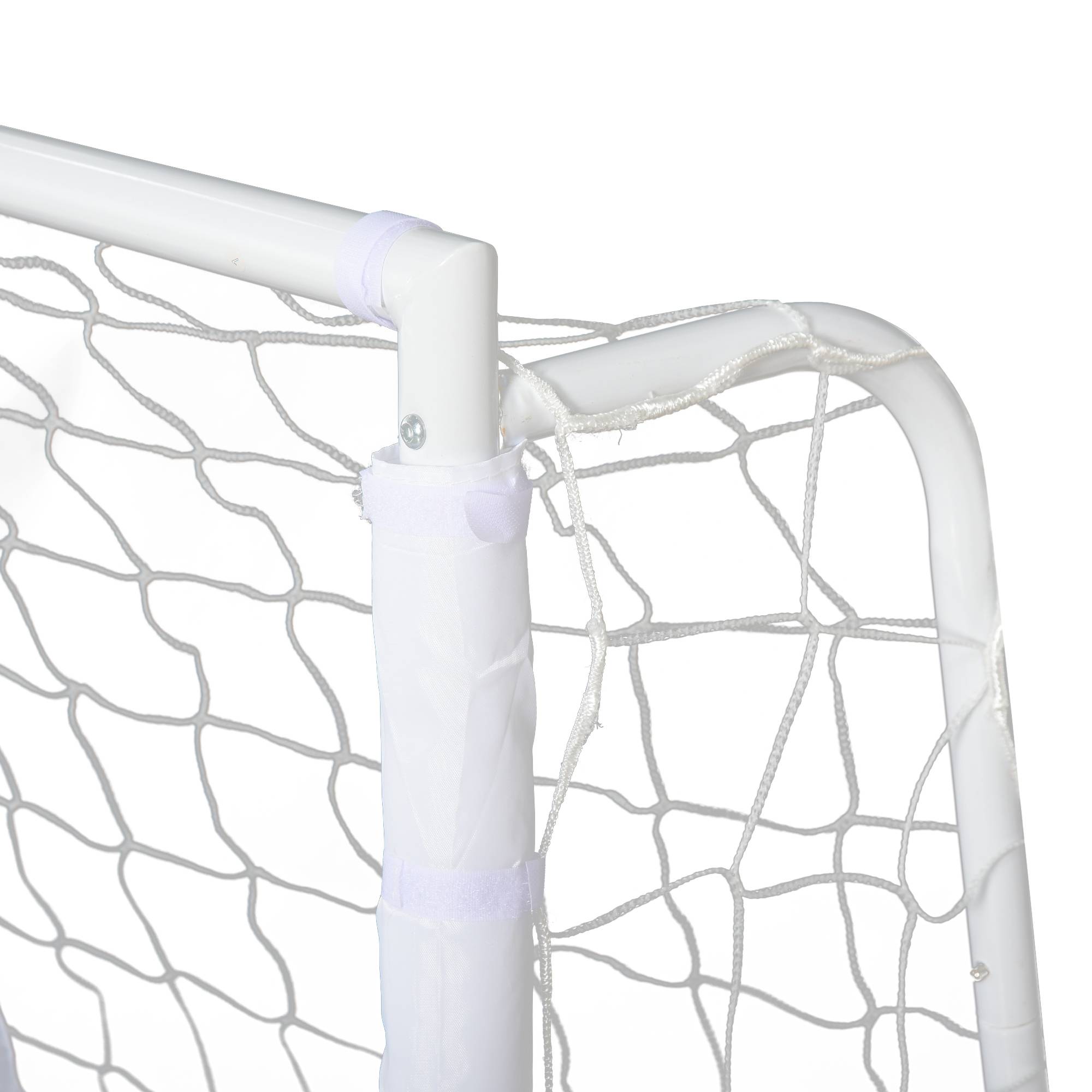 Homcom - But de football - cage de foot - but d'entrainement dim. 186L x 62l x 123H cm - châssis métal filet PE - piquets & outil inclus - blanc - HOMCOM - Imagen 5