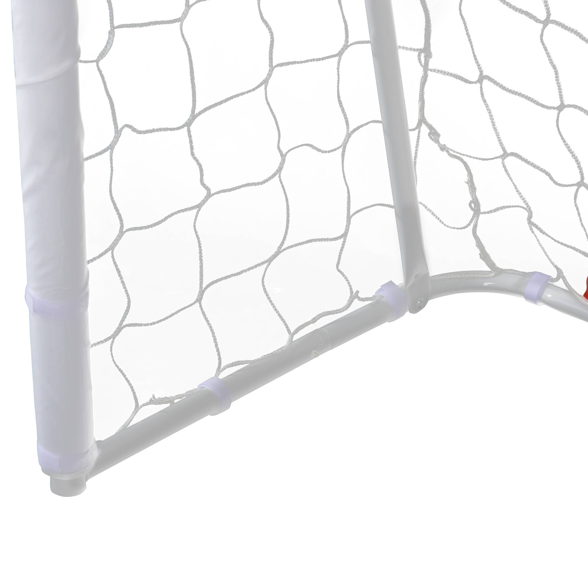 Homcom - But de football - cage de foot - but d'entrainement dim. 186L x 62l x 123H cm - châssis métal filet PE - piquets & outil inclus - blanc - HOMCOM - Imagen 6