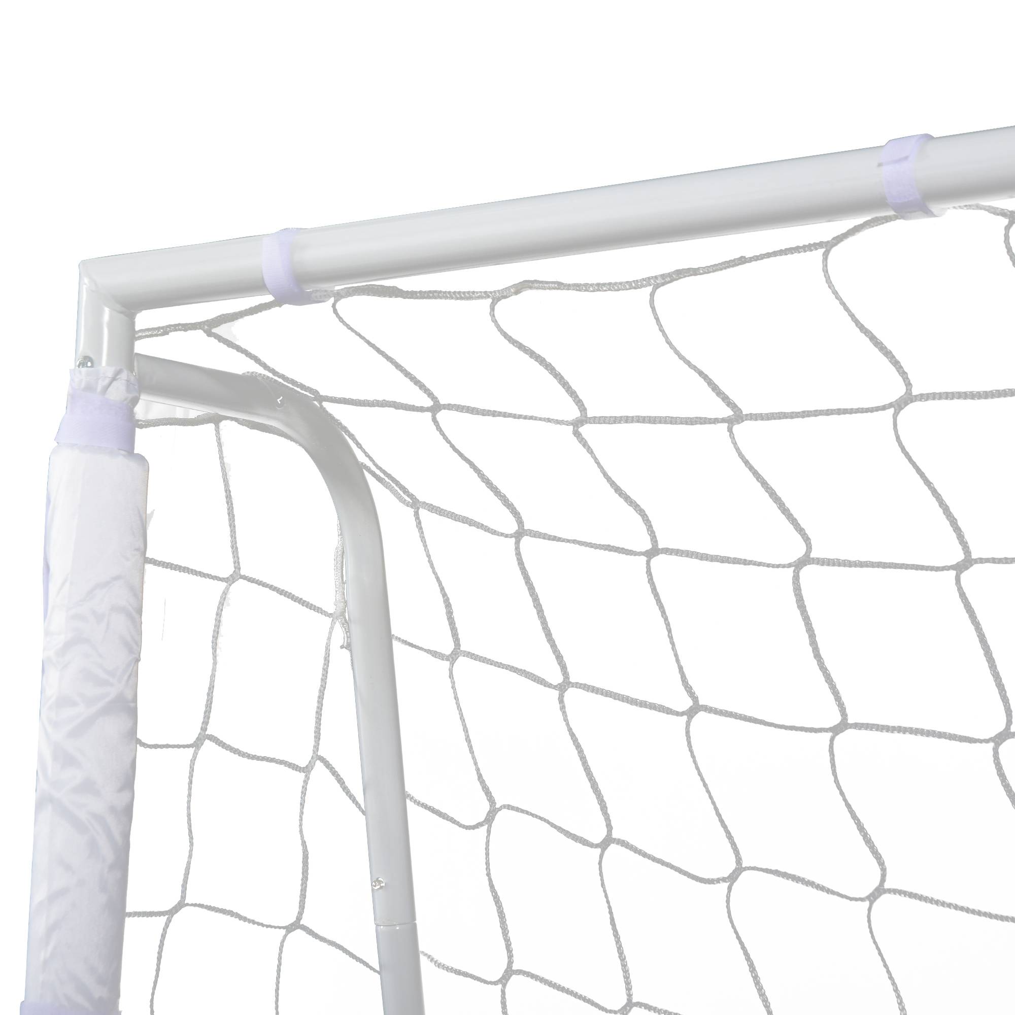 Homcom - But de football - cage de foot - but d'entrainement dim. 186L x 62l x 123H cm - châssis métal filet PE - piquets & outil inclus - blanc - HOMCOM - Imagen 4
