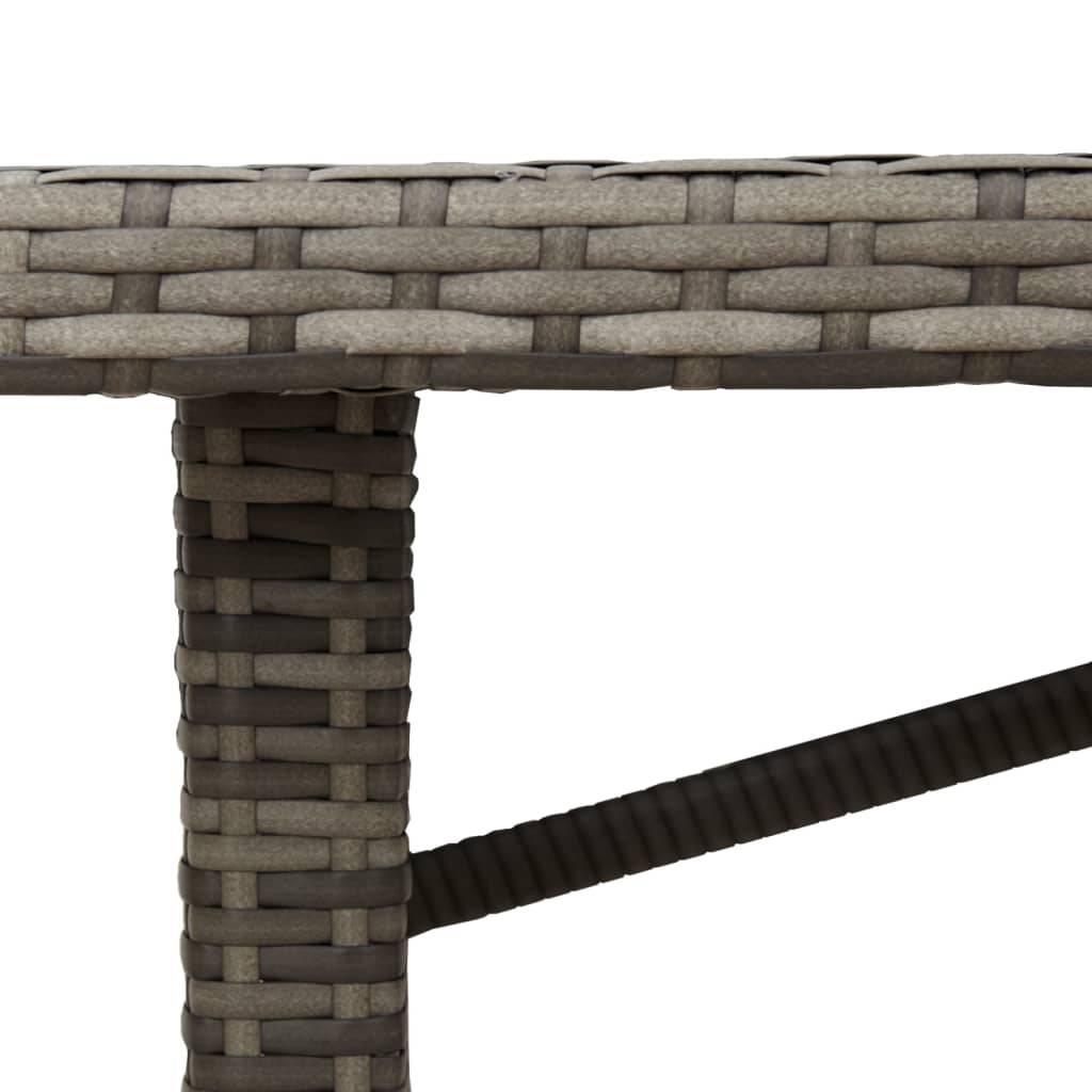 PANGIVO - Table de jardin résine tressée verre gris 190 x 80 x 75 cm - PANGIVO - Image 9