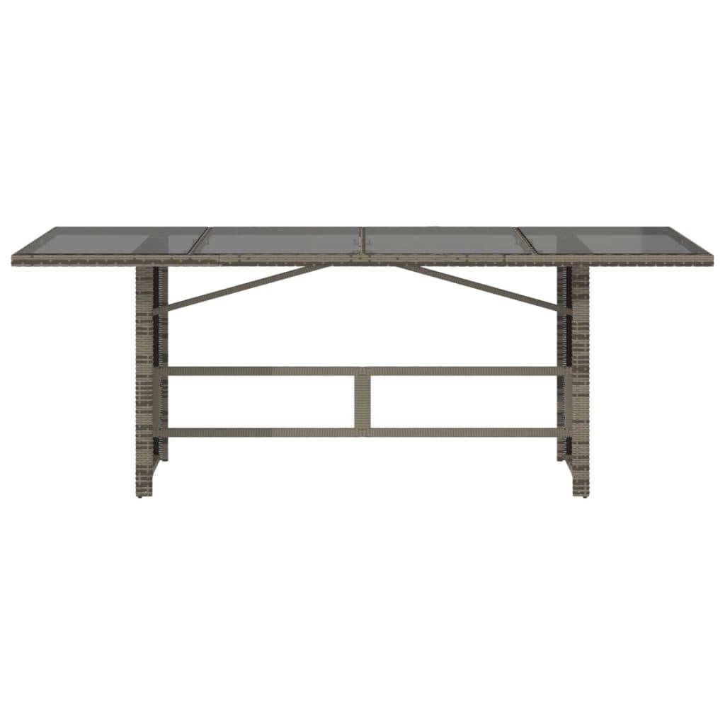 PANGIVO - Table de jardin résine tressée verre gris 190 x 80 x 75 cm - PANGIVO - Image 4