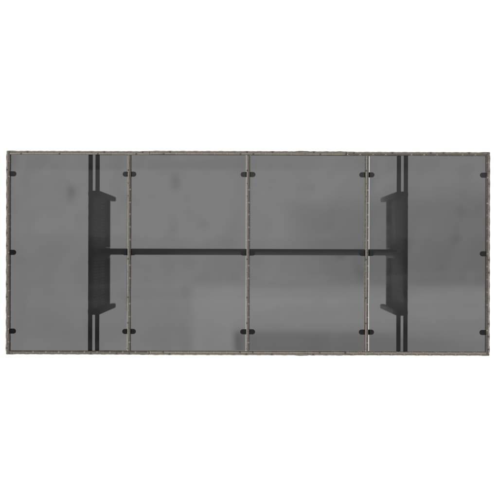 PANGIVO - Table de jardin résine tressée verre gris 190 x 80 x 75 cm - PANGIVO - Image 7