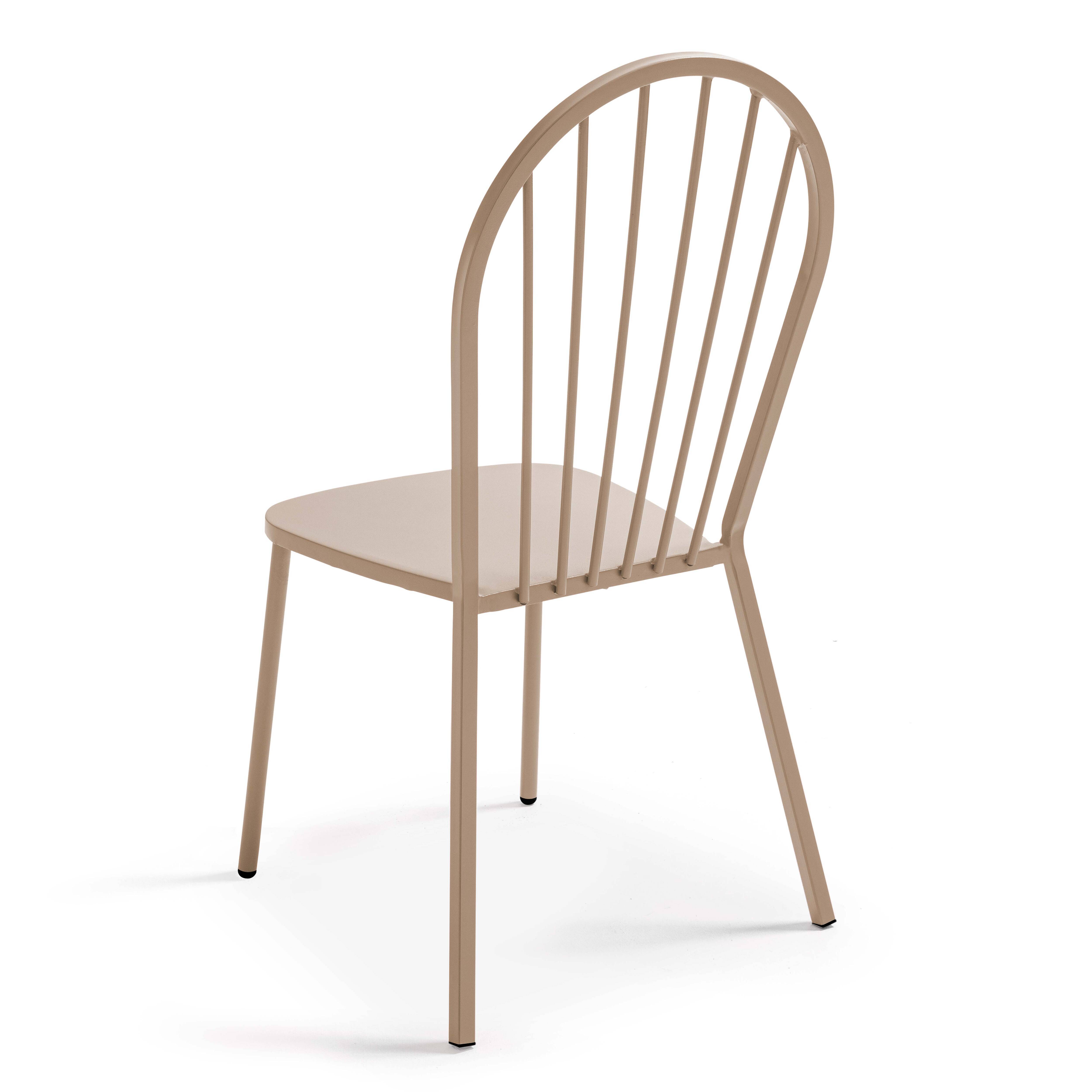 Oviala - Ensemble table de terrasse et 2 chaises bistrot en acier taupe Honfleur - Oviala - Imagen 5