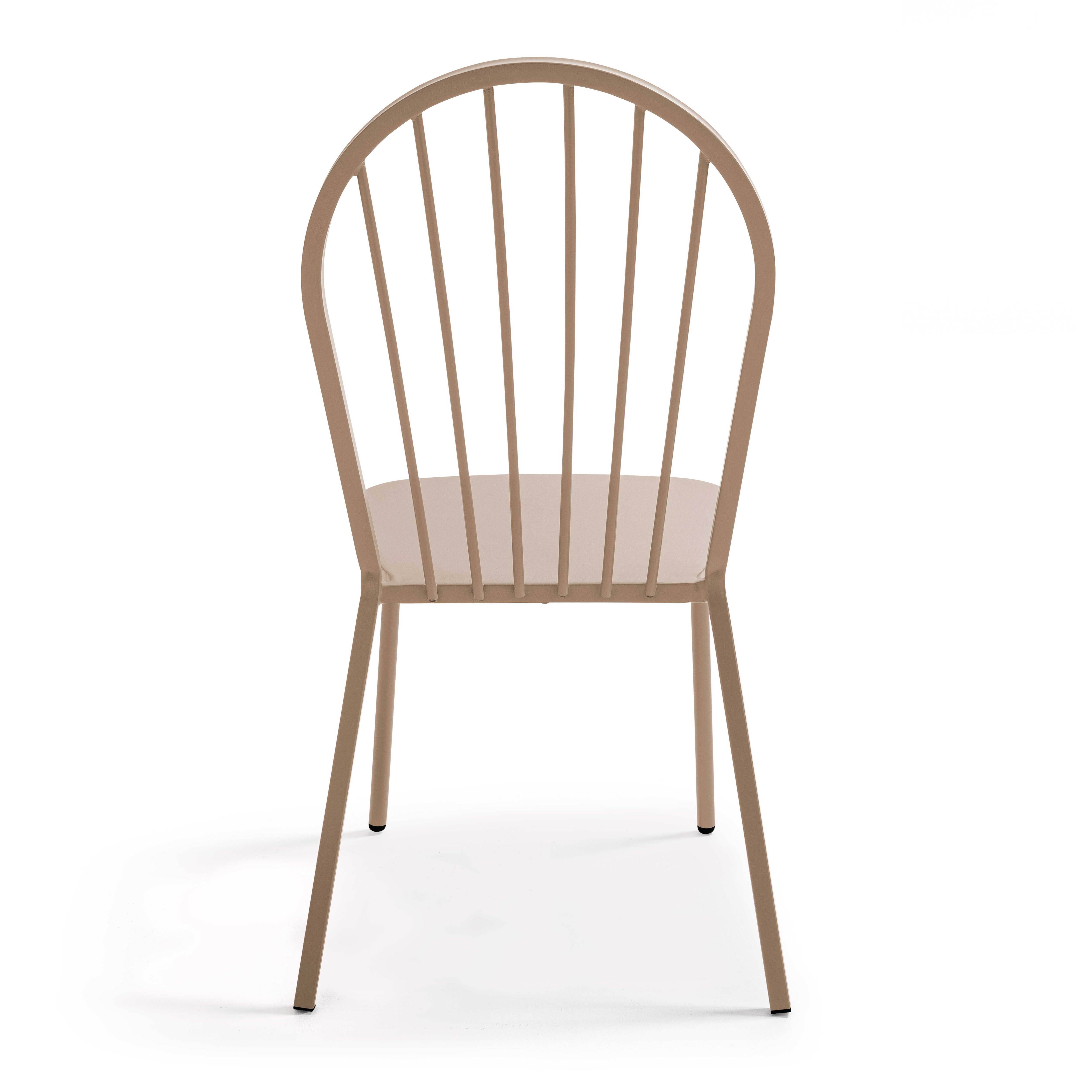 Oviala - Ensemble table de terrasse et 2 chaises bistrot en acier taupe Honfleur - Oviala - Imagen 6