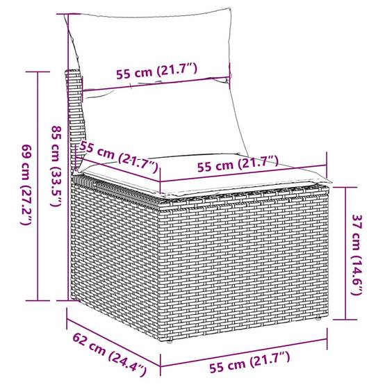 Ensemble d'extérieur 4 places résine tressée avec coffres de rangement et pouf Beige – ComfortXL Outdoor Living - Image 5