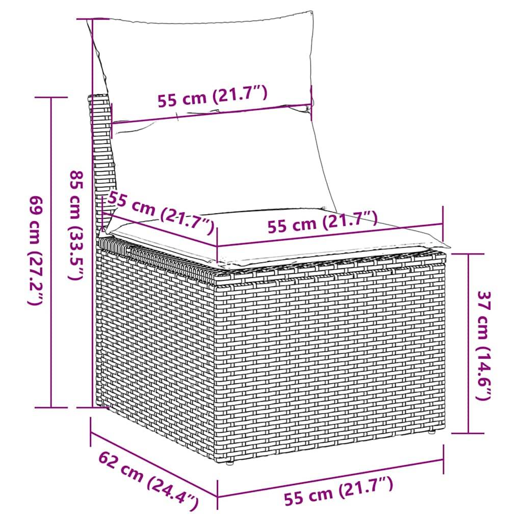Ensemble d'extérieur 4 places résine tressée avec coffres de rangement et pouf Beige – ComfortXL Outdoor Living - Image 5