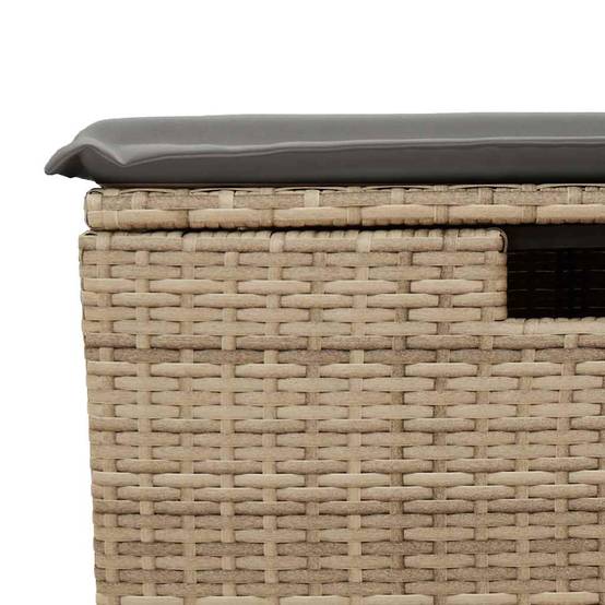 Ensemble d'extérieur 4 places résine tressée avec coffres de rangement et pouf Beige – ComfortXL Outdoor Living - Image 10